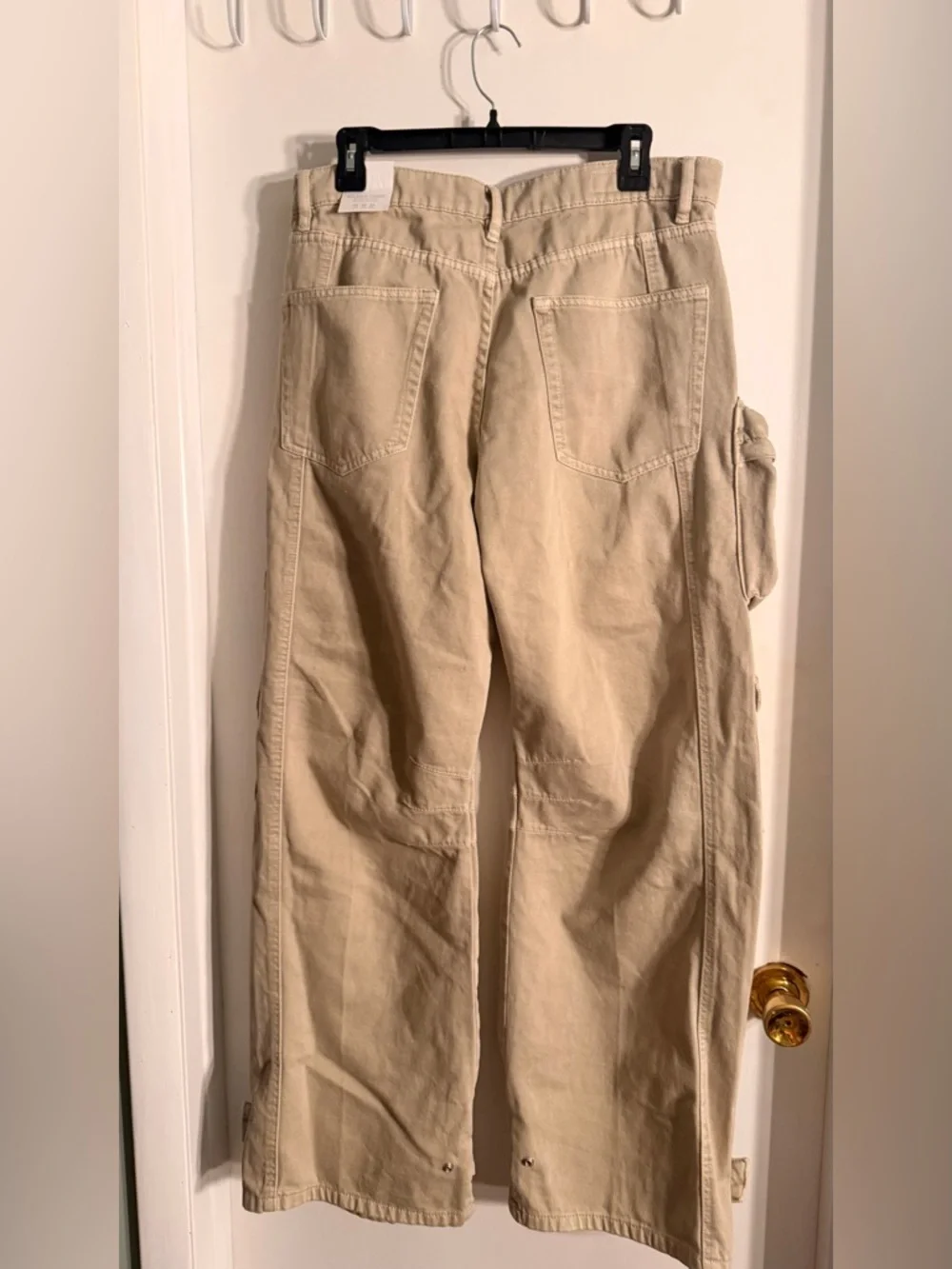 Zara Men's Tan Cargo Utility Pants - Multi-Pocket Workwear NWT - Picture 4 of 4
